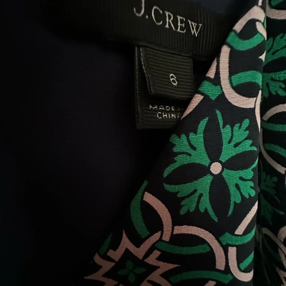 J. Crew 100% silk shift open back mini dress size 6